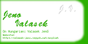 jeno valasek business card